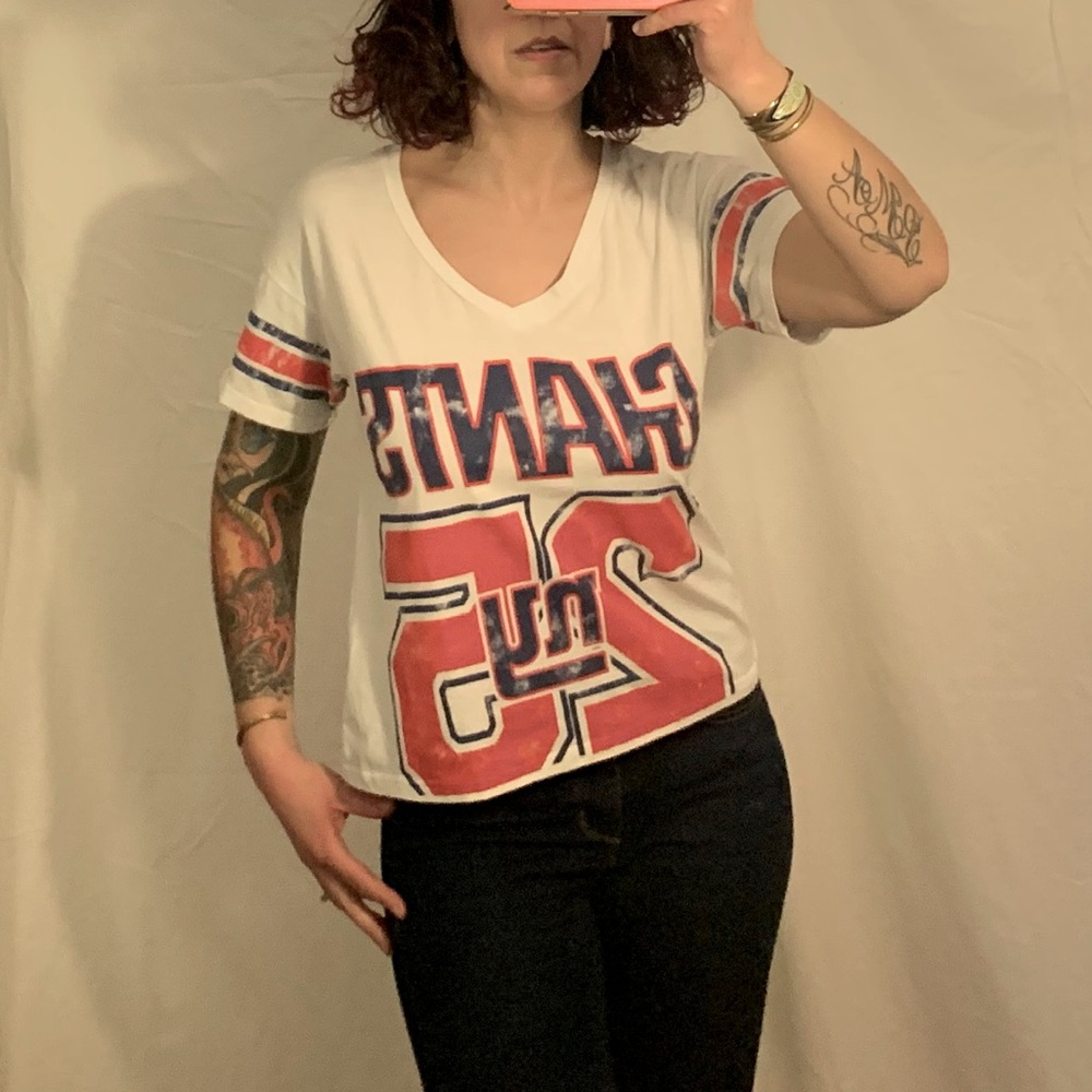 NY GIANTS Jersey Crop Top T-shirt